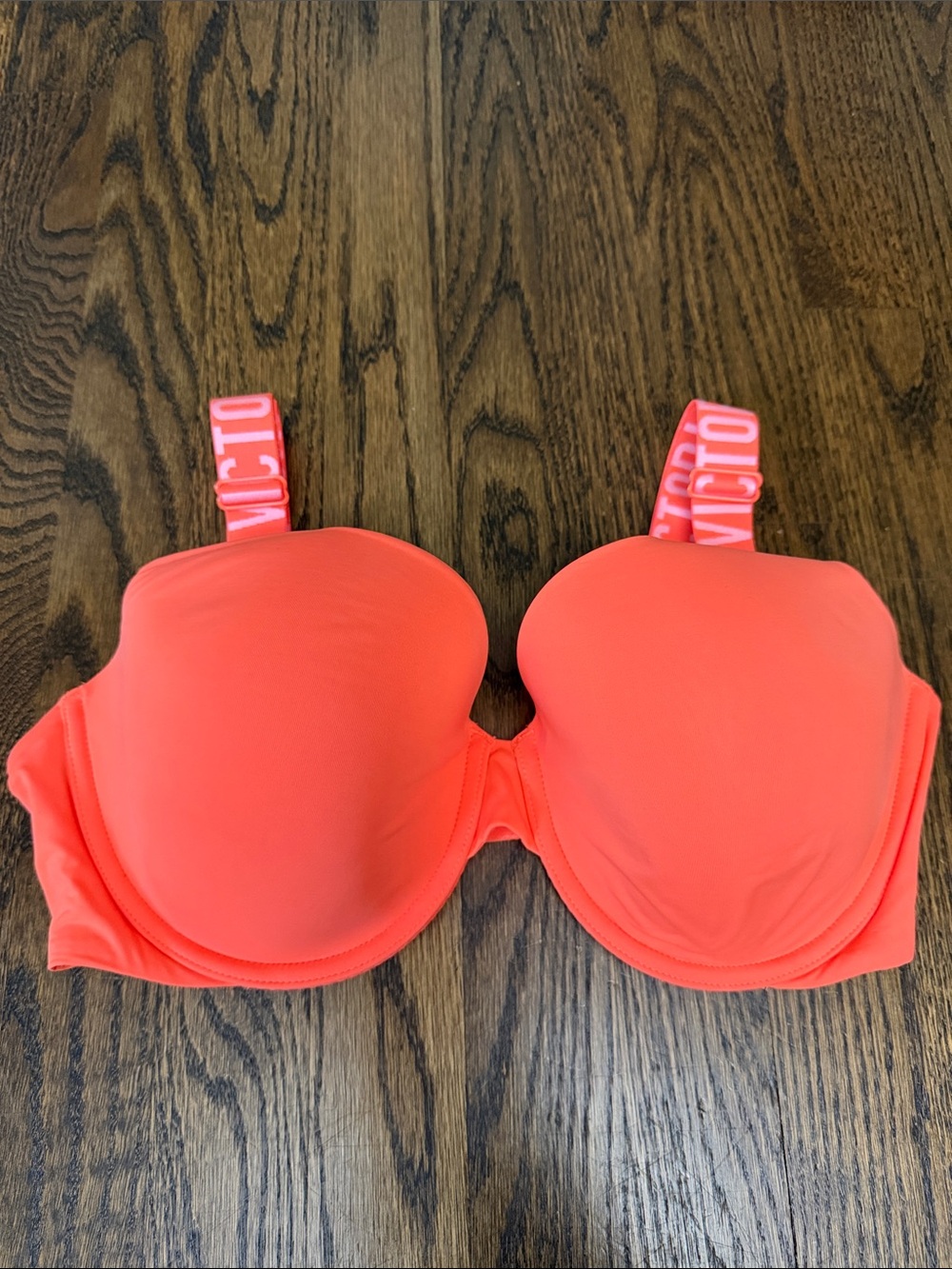 Victoria's Secret Neon Coral T-shirt lightly lined full coverage